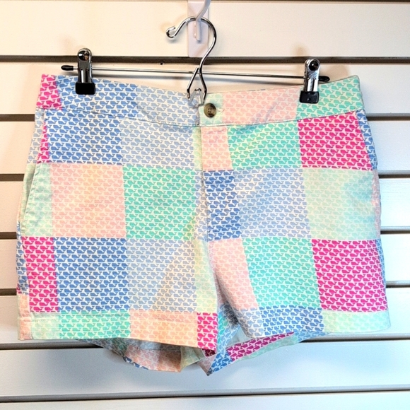 Vineyard Vines Target Collab pastels patchwork shorts excellent condition size 8 - Picture 4 of 8